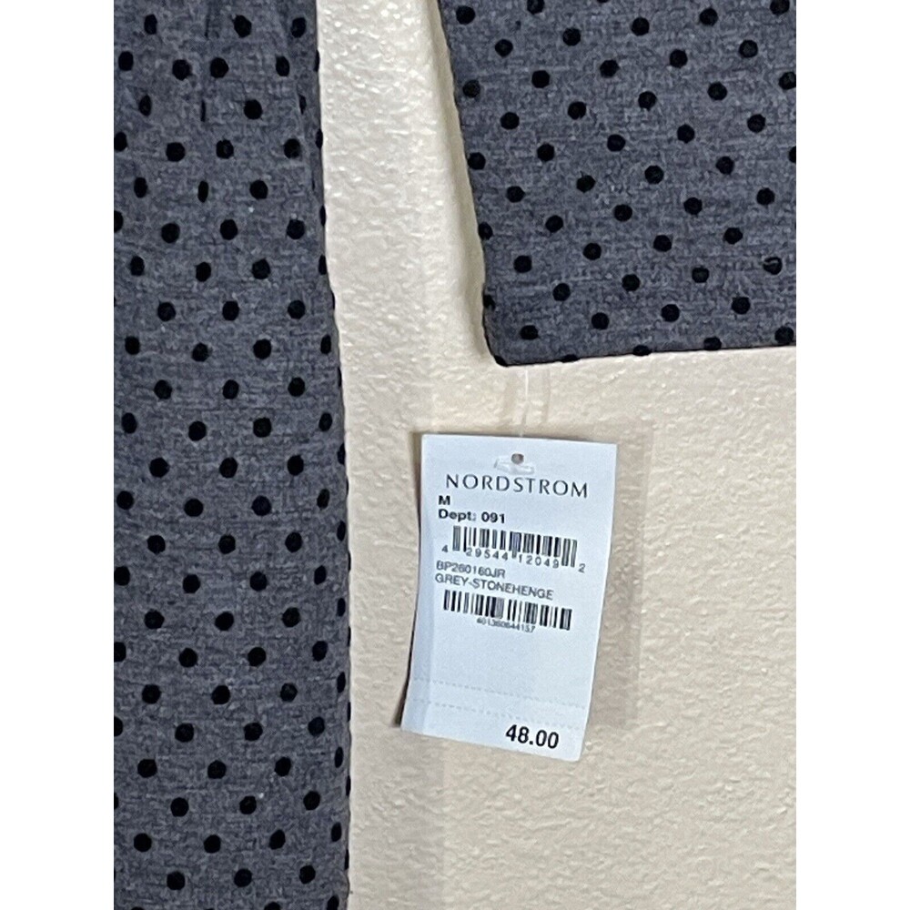 Frenchi Polka Dot Grey 3/4 Sleeve Dress Size Medium BNWT - Picture 2 of 5